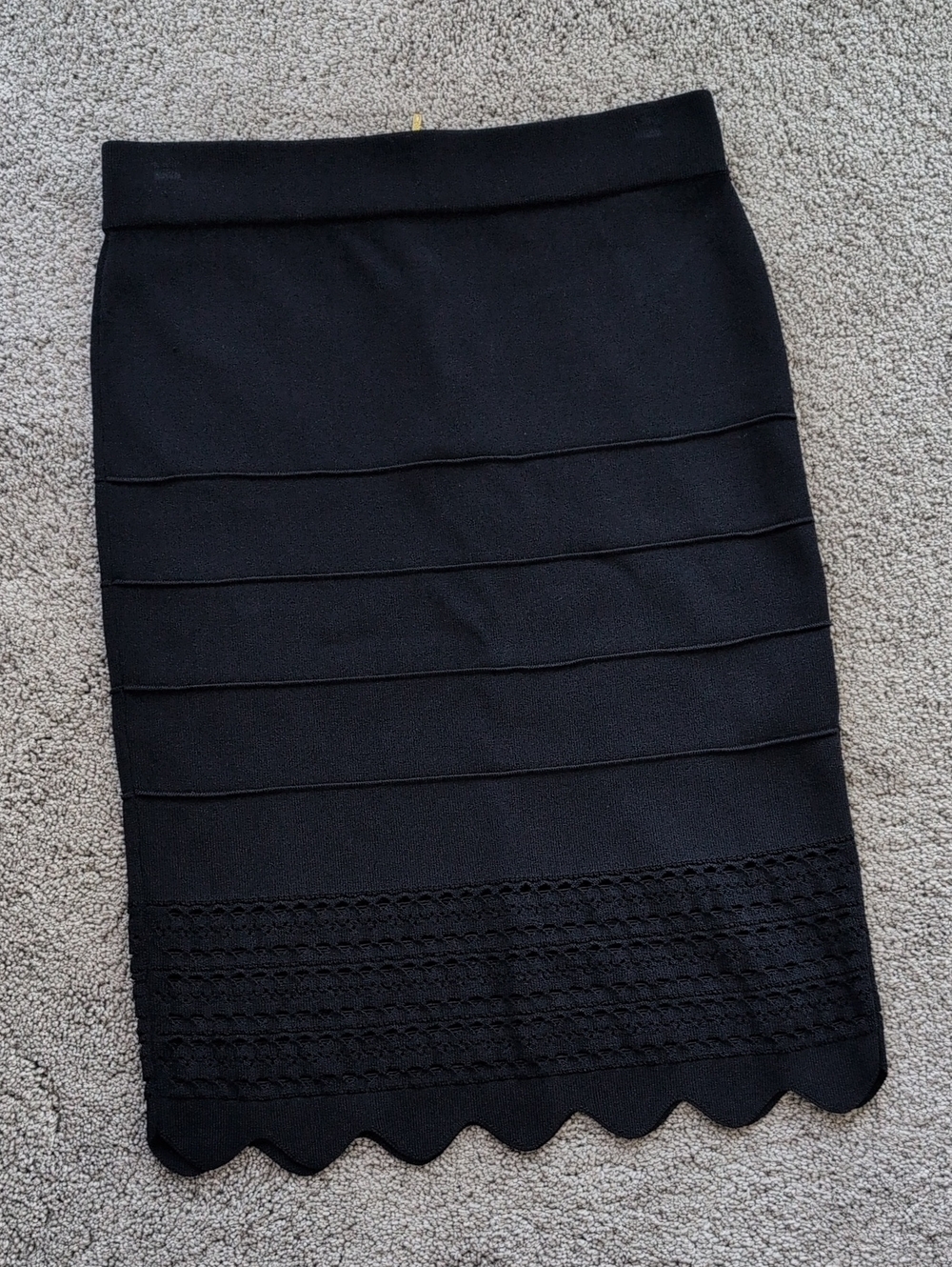 Ted Baker Navy Scalloped Hem Pencil Skirt Size 2